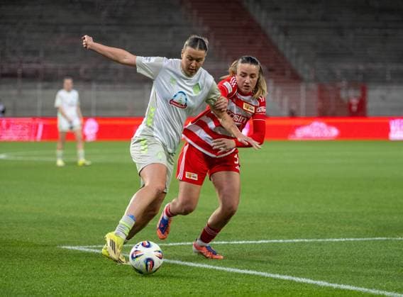 Soccer, Women, Season 2025 2026, Google Pixel Women Bundesliga 21 Matchday , 1 FC Union Berlin Werder Bremen, v l Larissa Mühlhaus Werder Bremen , Tanja Pawollek 1 Women 1 FC Union , 23 03 2026, Copyright: xMatthiasxKochx