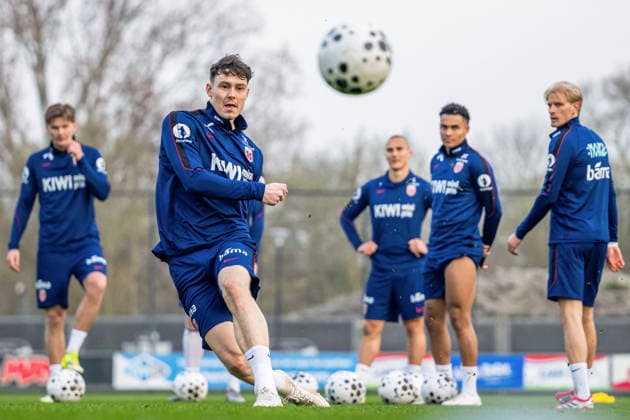 260323 Jorgen Strand Larsen of the Norwegian national football team during a training session on March 23, 2026 in Wijdewormer Photo Vegard Grott BILDBYRAN kod VG VG0897 bbeng fotball football soccer fotboll norge norway trening träning training practice amsterdam  Copyright: VEGARDxGRoTT BB260323VG009