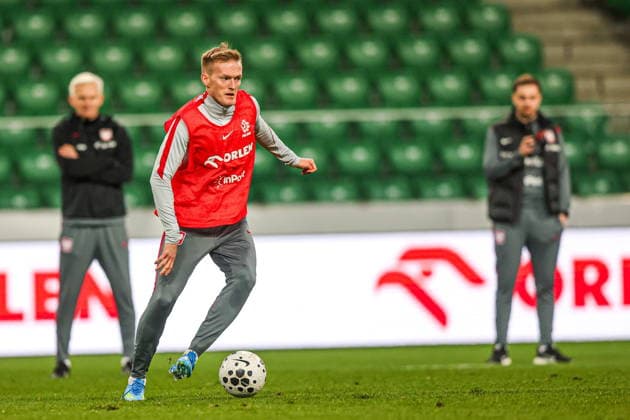 23.03.2026 WARSZAWA -STADION LEGII PILKA NOZNA (FOOTBALL) ZGRUPOWANIE REPREZENTACJI POLSKI ELIMINACJE MISTRZOSTW SWIATA FIFA 2026 ( FIFA World Cup, WM, Weltmeisterschaft, Fussball 26â ¢ UEFA Qualifiers ) TRENING REPREZENTACJI POLSKI NZ KAROL SWIDERSKI FOTO LUKASZ GROCHALA CYFRASPORT NEWSPIX.PL --- newspix.pl 