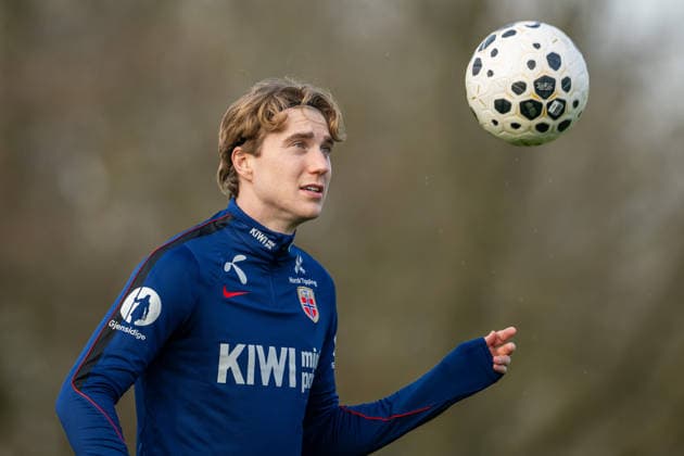260323 Kristian Thorstvedt of the Norwegian national football team during a training session on March 23, 2026 in Wijdewormer Photo Vegard Grott BILDBYRAN kod VG VG0897 bbeng fotball football soccer fotboll norge norway trening träning training practice amsterdam  Copyright: VEGARDxGRoTT BB260323VG022