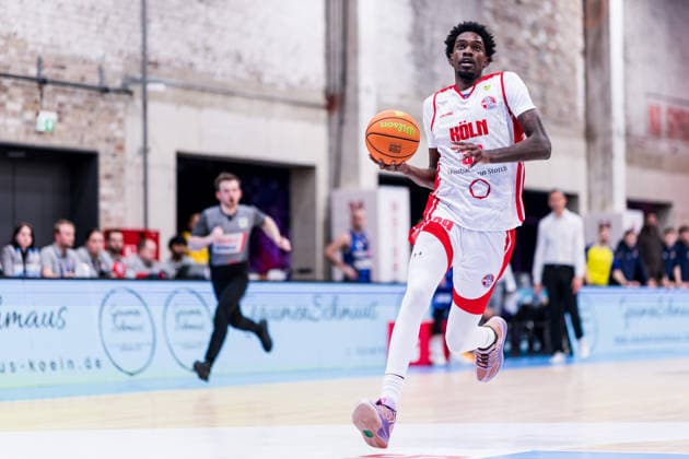 Barmer 2 Basketball Bundesliga ProA RheinStars Cologne vs Phoenix Hagen, 23 03 2026 Kenny Andre Calliste Keannou Baptiste RheinStars Cologne, 39 on the ball Barmer 2 Basketball Bundesliga ProA RheinStars Cologne vs Phoenix Hagen, Cologne, Motorworld on 23 03 2026 Copyright: xBEAUTIFULxSPORTS Wunderlx