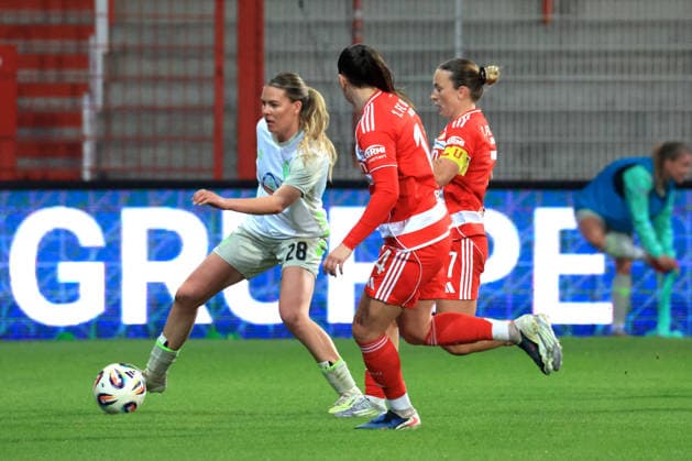 DEU, 1 BL, Frauen, 1 FC Union vs Werder Bremen, 23 03 2026, Stadion Alte Foersterei, Berlin, DEU, 1 BL, Frauen, 1 FC Union vs Werder Bremen, im Bild Hannah Euerlings 1 FC Union Berlin 14 , Lisa Heiseler 1 FC Union Berlin 7 , Juliane Wirtz Werder Bremen 28 DFL regulations prohibit any use of Photographs as image sequences and or quasi video nordphotoxGmbHx xEngler nph00076