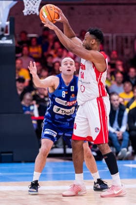 Barmer 2 Basketball Bundesliga ProA RheinStars Cologne vs Phoenix Hagen, 23 03 2026 Devin Lawrence Schmidt Phoenix Hagen, 8 , Hall B Elisias RheinStars Cologne, 34 on the ball Barmer 2 Basketball Bundesliga ProA RheinStars Cologne vs Phoenix Hagen, Cologne, Motorworld on 23 03 2026 Copyright: xBEAUTIFULxSPORTS Wunderlx