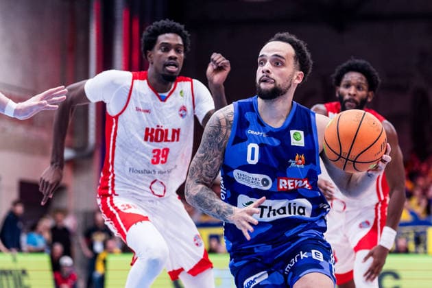 Barmer 2 Basketball Bundesliga ProA RheinStars Cologne vs Phoenix Hagen, 23 03 2026 Marcus Henri Graves Phoenix Hagen, 0 on the ball Barmer 2 Basketball Bundesliga ProA RheinStars Cologne vs Phoenix Hagen, Cologne, Motorworld on 23 03 2026 Copyright: xBEAUTIFULxSPORTS Wunderlx