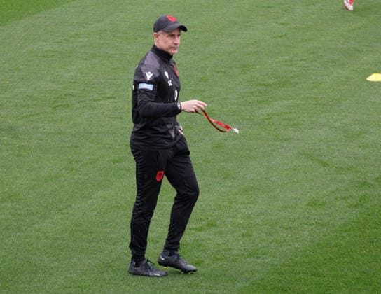 FIFA World Cup, WM, Weltmeisterschaft, Fussball UEFA Qualifiers Poland vs Albania, in Tirana, Albania, 23 March 2026. Albania s Brazilian head coach Sylvinho attends a training session in Tirana on March 23, 2026, on the eve of the FIFA World Cup 2026 qualifier semi-final football match between Poland and Albania in Warsaw, Poland. Light Studio Agency Malton Dibra TIRANE ALBANIA Copyright: xMaltonxDibrax