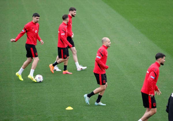 FIFA World Cup, WM, Weltmeisterschaft, Fussball UEFA Qualifiers Poland vs Albania, in Tirana, Albania, 23 March 2026. Albanian national team, Nationalteam football players attends a training session in Tirana on March 23, 2026, on the eve of the FIFA World Cup 2026 qualifier semi-final football match between Poland and Albania in Warsaw, Poland. Light Studio Agency Malton Dibra TIRANE ALBANIA Copyright: xMaltonxDibrax