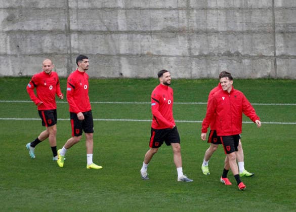 FIFA World Cup, WM, Weltmeisterschaft, Fussball UEFA Qualifiers Poland vs Albania, in Tirana, Albania, 23 March 2026. Albanian national team, Nationalteam football player, Kristjan Asllani, attends a training session in Tirana on March 23, 2026, on the eve of the FIFA World Cup 2026 qualifier semi-final football match between Poland and Albania in Warsaw, Poland. Light Studio Agency Malton Dibra TIRANE ALBANIA Copyright: xMaltonxDibrax