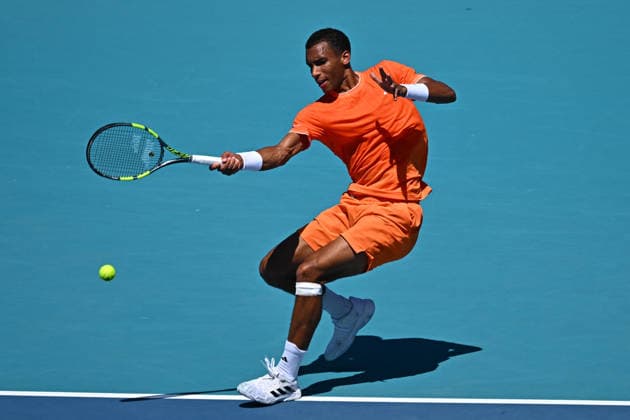 Itau Miami Tennis Open - Felix Auger-Aliassime Felix Auger-Aliassime (CAN) during his third round match at the Itau Miami Tennis Open in Miami , USA, on March 23, 2026. Photo by Corinne Dubreuil ABACAPRESS.COM Miami United States  Copyright: xDubreuilxCorinne ABACAx