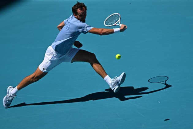 Itau Miami Tennis Open - Daniil Medvedev Daniil Medvedev (RUS) during his third round match at the Itau Miami Tennis Open in Miami , USA, on March 23, 2026. Photo by Corinne Dubreuil ABACAPRESS.COM Miami United States  Copyright: xDubreuilxCorinne ABACAx