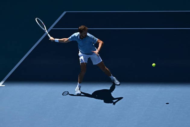 Itau Miami Tennis Open - Daniil Medvedev Daniil Medvedev (RUS) during his third round match at the Itau Miami Tennis Open in Miami , USA, on March 23, 2026. Photo by Corinne Dubreuil ABACAPRESS.COM Miami United States  Copyright: xDubreuilxCorinne ABACAx