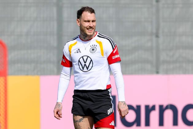 David Raum Germany smiles, , Training of the German national soccer team, Home Ground, March 24, 2026 in Herzogenaurach, Germany Photo by Marco Steinbrenner DeFodi Images David Raum Germany smiles, , Training of the German national soccer team, Home Ground, March 24, 2026 in Herzogenaurach, Germany Photo by Marco Steinbrenner DeFodi Images