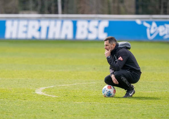Soccer, Men, Season 2025 26, 2 Bundesliga, Hertha BSC, Training, Coach Stefan Leitl Hertha BSC , 24 03 2026, Copyright: xSebastianxRäppold MatthiasxKochx