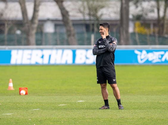 Soccer, Men, Season 2025 26, 2 Bundesliga, Hertha BSC, Training, Hospitant Malik Fathi Co Coach, VfB Stuttgart , 24 03 2026, Copyright: xSebastianxRäppold MatthiasxKochx