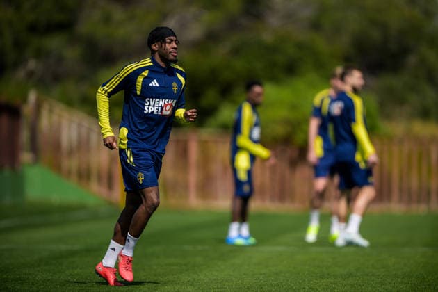 260324 Anthony Elanga of the Swedish national football team during a training session on March 24, 2026 in Valencia Photo Joel Marklund BILDBYRAN code JM JM0805 bbeng fotboll football soccer fotball vm kval fifa world cup qualifier qualifier träning practice training sverige sweden sverige a  Copyright: JOELxMARKLUND BB260324JM028