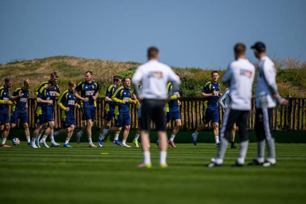 260324 Players of the Swedish national football team during a training session on March 24, 2026 in Valencia Photo Joel Marklund BILDBYRAN code JM JM0805 bbeng fotboll football soccer fotball vm kval fifa world cup qualifier qualifier träning practice training sverige sweden sverige a  Copyright: JOELxMARKLUND BB260324JM031