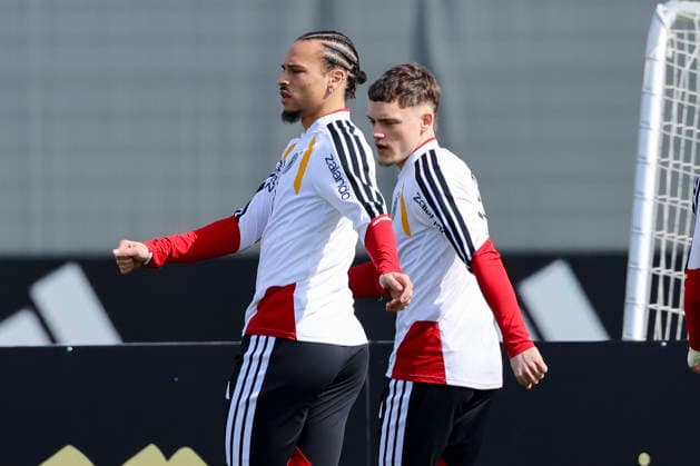Leroy Sane Germany and Florian Wirtz Germany warm up, , Training of the German national soccer team, Home Ground on March 24, 2026 in Herzogenaurach, Germany Photo by Marco Steinbrenner DeFodi Images Leroy Sane Germany and Florian Wirtz Germany warm up, , Training of the German national soccer team, Home Ground, March 24, 2026 in Herzogenaurach, Germany Photo by Marco Steinbrenner DeFodi Images