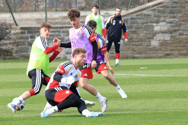 DEU, DFB U20 Nationalmannschaft, Training, 24 03 2026, Sportforum, Berlin, DEU, DFB U20 Nationalmannschaft, Training, im Bild Maurice Krattenmacher Hertha BSC Berlin 14 DFL regulations prohibit any use of Photographs as image sequences and or quasi video nordphotoxGmbHx xEngler nph00076