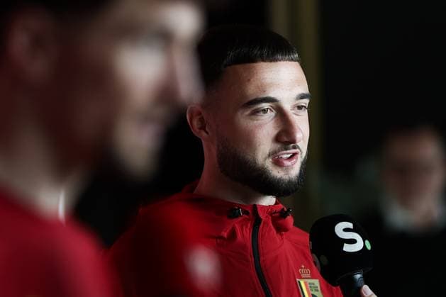 Belgium s Zeno Debast pictured during a press conference, PK, Pressekonferenz of the Red Devils, the Belgian national soccer team, in Tubize on Tuesday 24 March 2026. The team is preparing for its friendly games against the United States and Mexico. These games are preparation games of the 2026 World Cup. BRUNOxFAHY  x168759948x