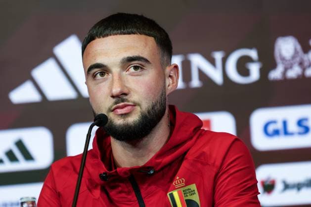 Belgium s Zeno Debast pictured during a press conference, PK, Pressekonferenz of the Red Devils, the Belgian national soccer team, in Tubize on Tuesday 24 March 2026. The team is preparing for its friendly games against the United States and Mexico. These games are preparation games of the 2026 World Cup. BRUNOxFAHY  x168760326x