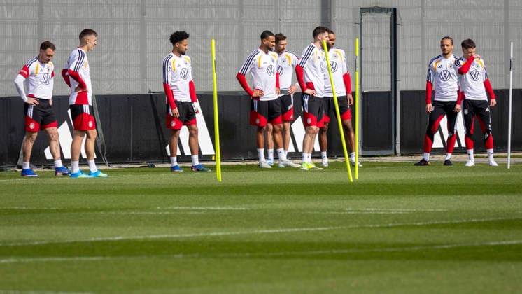 Report 24 03 2026 First training session for the mens national soccer team at adidas in Herzogenaurach ahead of the international matches against Switzerland and Ghana The national players are ready Herzogenaurach Bavaria Germany