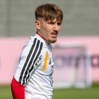 Report 24 03 2026 First training session for the mens national soccer team at adidas in Herzogenaurach ahead of the international matches against Switzerland and Ghana New to the national team Lennart Karl Herzogenaurach Bavaria Germany