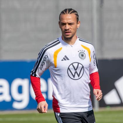 Report 24 03 2026 First training session of the mens national soccer team at adidas in Herzogenaurach ahead of the international matches against Switzerland and Ghana Leroy SanÃ Herzogenaurach Bavaria Germany