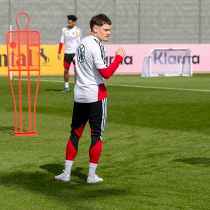 Report 24 03 2026 First training session for the mens national soccer team at adidas in Herzogenaurach ahead of the international matches against Switzerland and Ghana Florian Wirtz on the ball Herzogenaurach Bavaria Germany