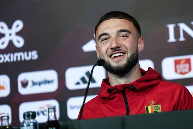 Belgium s Zeno Debast pictured during a press conference, PK, Pressekonferenz of the Red Devils, the Belgian national soccer team, in Tubize on Tuesday 24 March 2026. The team is preparing for its friendly games against the United States and Mexico. These games are preparation games of the 2026 World Cup. BRUNOxFAHY  x168760741x