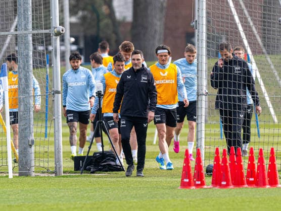 Soccer, Men, Season 2025 26, 2 Bundesliga, Hertha BSC, Training, f l Kevin Sessa Hertha BSC , Diego Demme Hertha BSC , Coach Stefan Leitl Hertha BSC , Fabian Reese Hertha BSC , Co Coach Andre Mijatovic Hertha BSC , 24 03 2026, Copyright: xSebastianxRäppold MatthiasxKochx