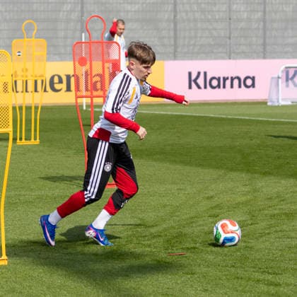 Report 24 03 2026 First training session for the mens national soccer team at adidas in Herzogenaurach ahead of the international matches against Switzerland and Ghana New to the national team Lennart Karl Herzogenaurach Bavaria Germany
