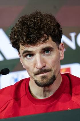 Belgium s Thomas Meunier pictured during a press conference, PK, Pressekonferenz of the Red Devils, the Belgian national soccer team, in Tubize on Tuesday 24 March 2026. The team is preparing for its friendly games against the United States and Mexico. These games are preparation games of the 2026 World Cup. BRUNOxFAHY  x168763292x