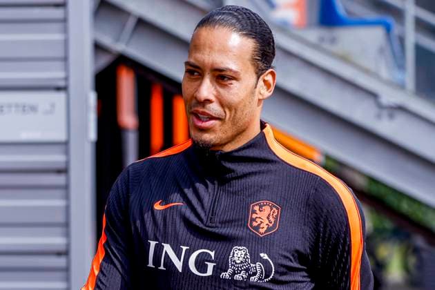 Virgil van Dijk of the Netherlands looks on Training Session of the Netherlands national team, Nationalteam Netherlands Training Session and press conference, PK, Pressekonferenz Netherlands Training Session and Press Conference, KNVB Campus, March 24, 2026, Zeist, Netherlands.