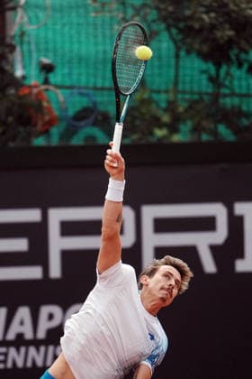 NAPOLI 24-03-2026 ATP, Tennis Herren CHALLENGER 125 -GUERRI NAPOLI TENNIS CUP 2026 Encounter Stan Wawrinnka , Matteo Martineau in the photo:Matteo Martineau, Tennis Club Napoli. Copyright: xFOTOAGENZIAx