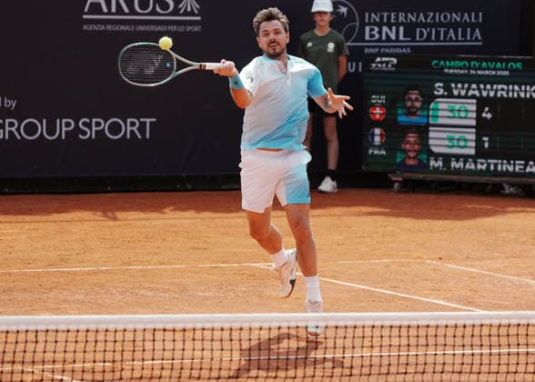 NAPOLI 24-03-2026 ATP, Tennis Herren CHALLENGER 125 -GUERRI NAPOLI TENNIS CUP 2026 Encounter Stan Wawrinnka , Matteo Martineau in photo:Stan Wawrinka, Tennis Club Napoli. Copyright: xFOTOAGENZIAx