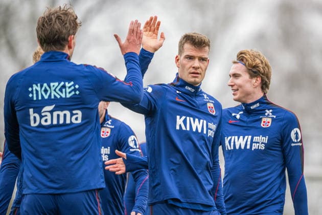 260324 Alexander Sorloth of the Norwegian national football team during a training session on March 24, 2026 in Wijdewormer Photo Vegard Grott BILDBYRAN kod VG VG0899 bbeng fotball football soccer fotboll norge norway trening träning training practice amsterdam  Copyright: VEGARDxGRoTT BB260324VG001