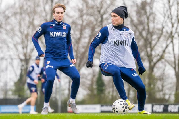 260324 Andreas Schjelderup of the Norwegian national football team during a training session on March 24, 2026 in Wijdewormer Photo Vegard Grott BILDBYRAN kod VG VG0899 bbeng fotball football soccer fotboll norge norway trening träning training practice amsterdam  Copyright: VEGARDxGRoTT BB260324VG011