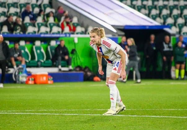 Germany Football UEFA Women™s Champions League 2025 2026, quarter-final VfL Wolfsburg vs OL Lyonnes Volkswagen Arena Wolfsburg Ada Hegerberg OL Lyonnes, 14 Wolfsburg Copyright: xAymanxAlahmedx