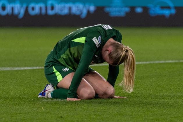 Germany Football UEFA Women™s Champions League 2025 2026, quarter-final VfL Wolfsburg vs OL Lyonnes Volkswagen Arena Wolfsburg Minge Janina VfL Wolfsburg, 6 Copyright: xMichellexLukax