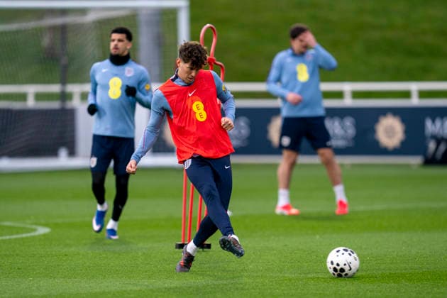 England Training & Media John Stones during the England training session at St. George s Park, Burton upon Trent, England on 24 March 2026 Credit: Alex Young Every Second Media Editorial use only. All images are copyright Every Second Media Limited. No images may be reproduced without prior permission. Copyright: xIMAGO EveryxSecondxMediax ESM-1876-0065 AlexxYoungx xEveryxSecondxMediax