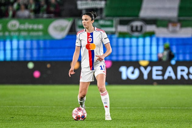Soccer I Women I Season 2025 2026 I Champions League I Quarterfinals I VfL Wolfsburg OL Lyonnes I 24 03 2026 Ingrid Engen 15, OL Lyonnes Crop, close-up, portrait, portrait, single photo, single image, body Wolfsburg Volkswagen Arena Niedersachsen Germany Copyright: xLobeca InesxHähnelx