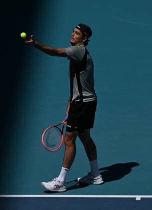 MIAMI GARDENS FL - MARCH 24: Jiri Lehecka Vs Taylor Fritz during The Miami Open held at Hard Rock Stadium on March 24, 2026 in Miami Gardens, Florida. Copyright: xmpi04x