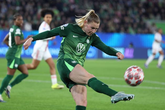 VfL vs Lyon, CL Women, Wolfsburg, 24 03 2026, Football, Women, VfL Wolfsburg vs Olympique Lyon, Champions League, Quarter-finals, Season 2025 2026, Sarai Linder VfL Wolfsburg AOK Stadion Niedersachsen Germany