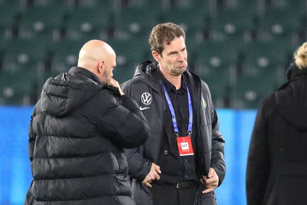 VfL vs Lyon, CL Women, Wolfsburg, 24 03 2026, Football, Women, VfL Wolfsburg vs Olympique Lyon, Champions League, Quarterfinals, Season 2025 2026, Head Coach Stephan Lerch VfL Wolfsburg , Sports Director Ralf Kellermann VfL Wolfsburg AOK Stadion Niedersachsen Germany
