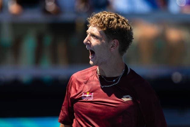 2026 Miami Open Presented By Itau - Day 8 Martin Landaluce of Spain reacts after his match against Sebastian Korda of the United States during Day 8 of the Miami Open at Hard Rock Stadium in Miami Gardens, Florida, on March 24, 2026. Miami Gardens FL United States  Copyright: xMauricioxPaizx originalFilename:paiz-miamiope260324_npXBZ.jpg