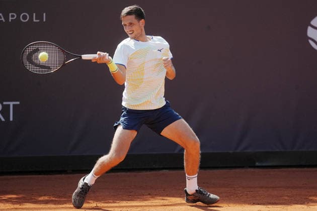 NAPOLI 24-03-2026 ATP, Tennis Herren CHALLENGER 125 -GUERRI NAPOLI TENNIS CUP 2026 Encounter Francesco Forti - Vit Kopriva in photo: Vit Kopriva ,Tennis Club Napoli. Copyright: xFOTOAGENZIAx
