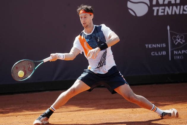 NAPOLI 24-03-2026 ATP, Tennis Herren CHALLENGER 125 -GUERRI NAPOLI TENNIS CUP 2026 Encounter Francesco Forti - Vit Kopriva in photo:Francesco Forti ,Tennis Club Napoli. Copyright: xFOTOAGENZIAx