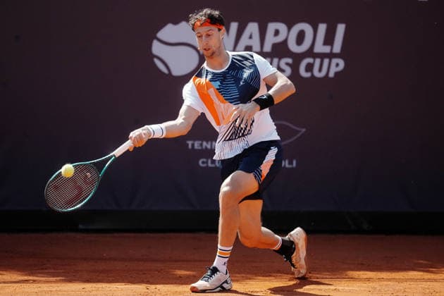 NAPOLI 24-03-2026 ATP, Tennis Herren CHALLENGER 125 -GUERRI NAPOLI TENNIS CUP 2026 Encounter Francesco Forti - Vit Kopriva in photo:Francesco Forti ,Tennis Club Napoli. Copyright: xFOTOAGENZIAx