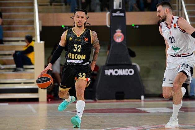 BASKET-BALL : AS Monaco VS Olimpia Milan - Turkish Airlines EuroLeague - 24 03 2026 Matthew Strazel (ASM) - Turkish Airlines EuroLeague match between AS Monaco and Olimpia Milan on March 24, 2026 at the Gaston-MÃ decin sports hall in Monaco MonacoMonaco  Copyright: xWilliamxCannarellax