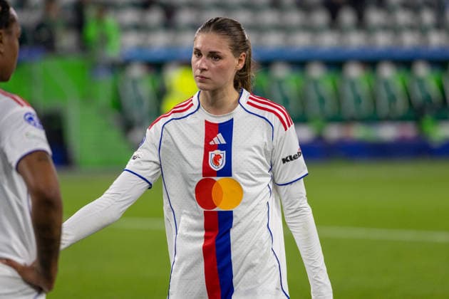 Germany Football UEFA Women™s Champions League 2025 2026, quarter-final VfL Wolfsburg vs OL Lyonnes Volkswagen Arena Wolfsburg Brand Jule OL Lyonnes, 29 Copyright: xMichellexLukax