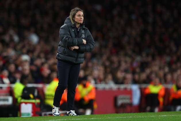London, England, 24th March 2026. Sonia Bompastor, Manager of Chelsea during the Arsenal Women vs Chelsea Women UEFA Womens Champions League Quarter Final match at the Emirates Stadium, London. Picture credit should read: Paul Terry Sportimage EDITORIAL USE ONLY. No use with unauthorised audio, video, data, fixture lists, club league logos or live services. Online in-match use limited to 120 images, no video emulation. No use in betting, games or single club league player publications. SPI_014_PT_Arsenal_W_Chelsea_W SPI-4637-0014